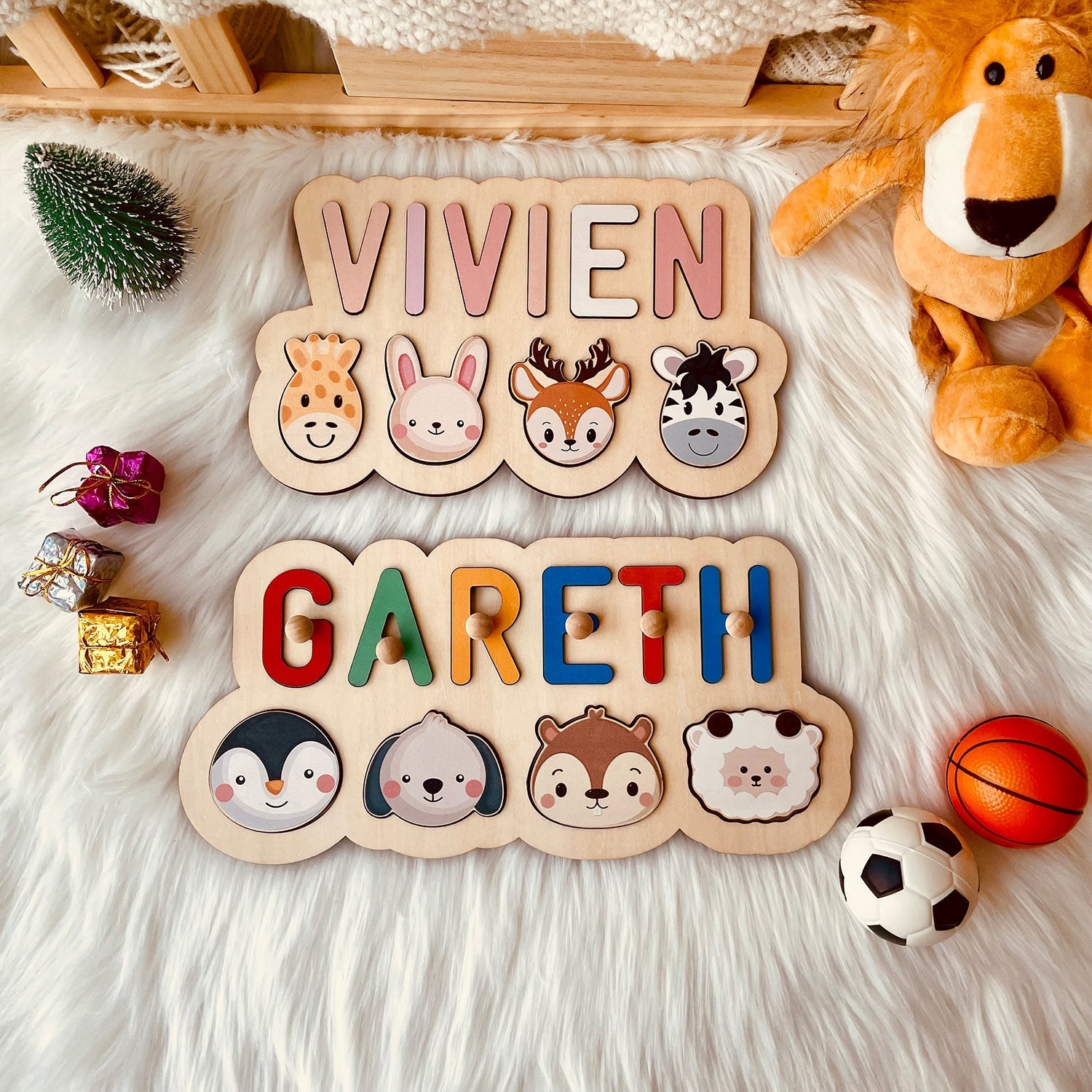 Personalized Wooden Baby Name Puzzle - Outlines