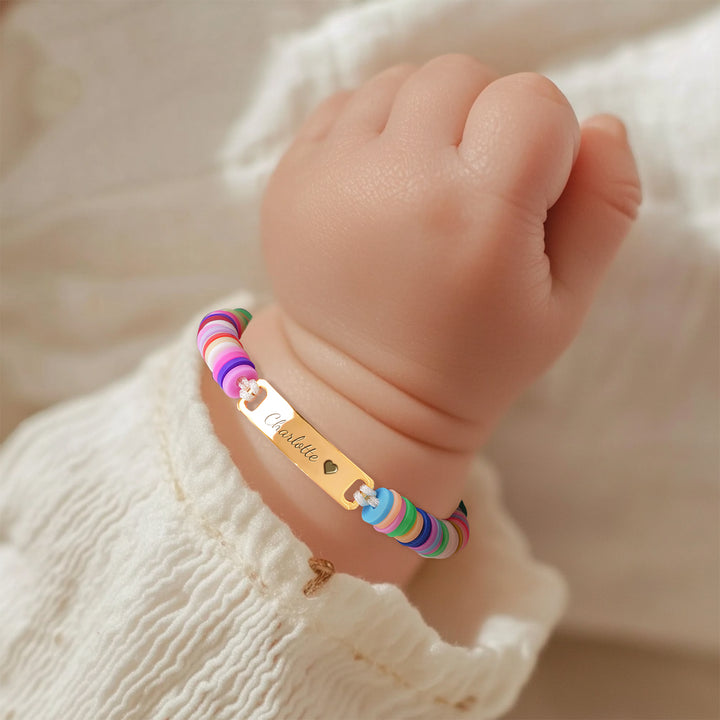 Clay Beads Personalized Baby Girl Name Bracelet