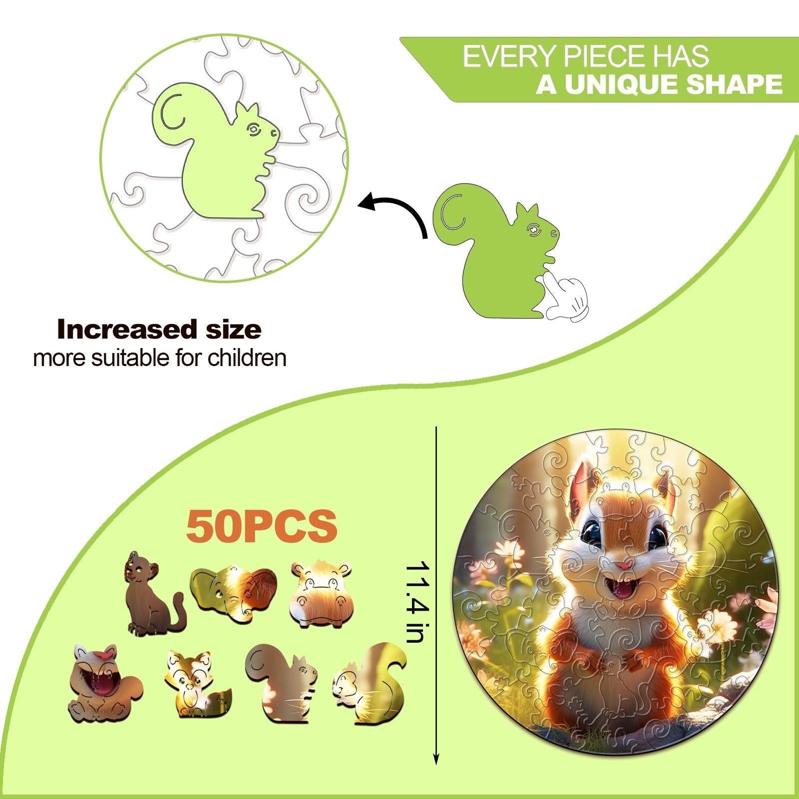 Children's Wooden Puzzle-Squirrels
