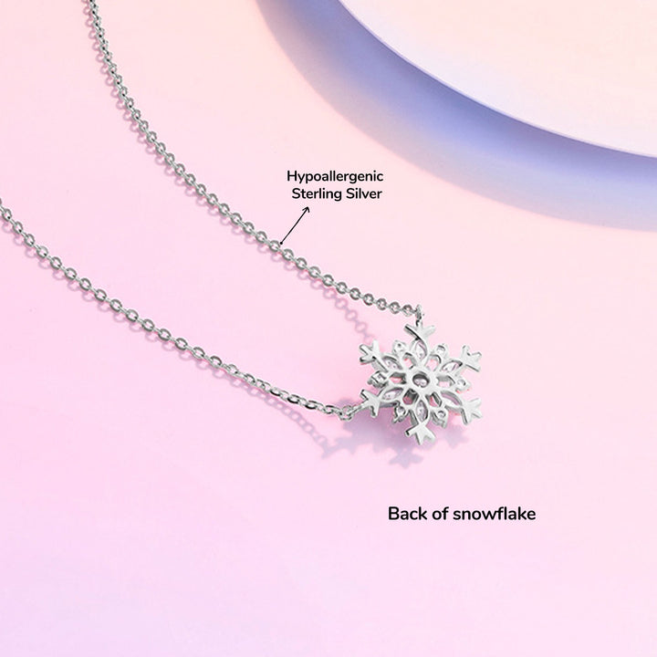 925 Sterling Silver Girls Snowflake Necklace