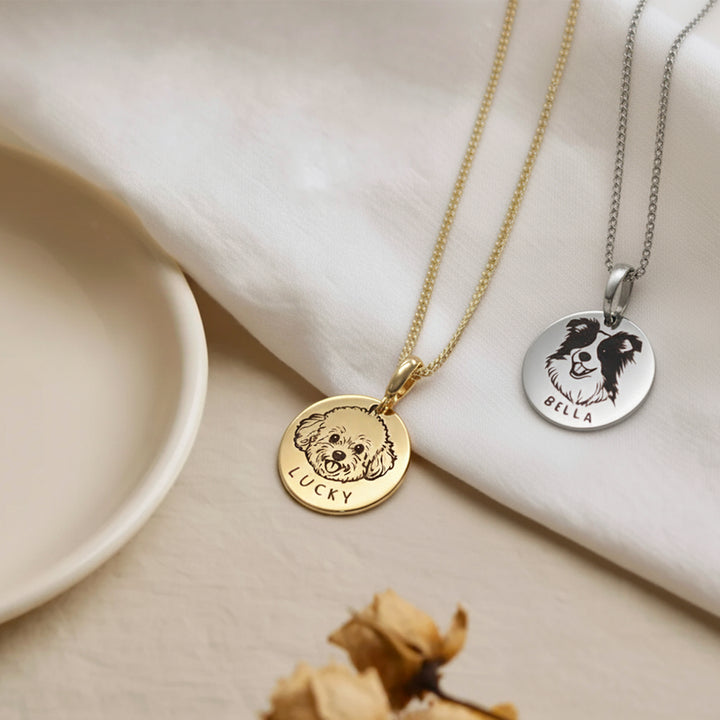Personalized Pet Photo Name & Birthstone Necklace