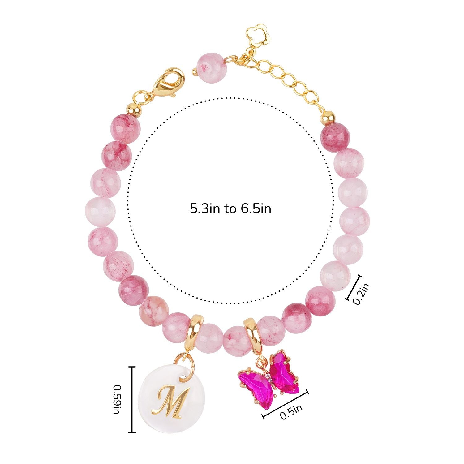 Personalized Baby Initial and Birthstone Gemstone Bracelet