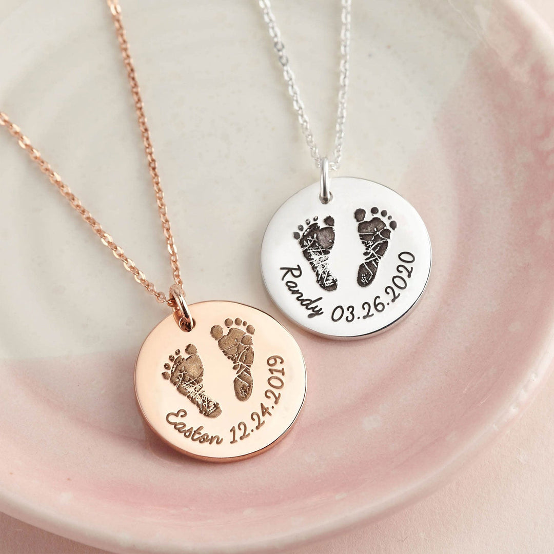 Baby Custom Name Hand And Foot Necklace