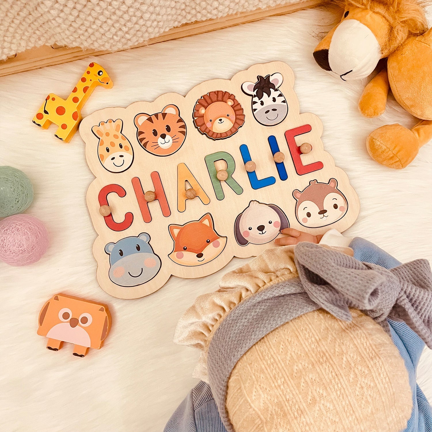 Personalized Wooden Baby Name Puzzle - Outlines