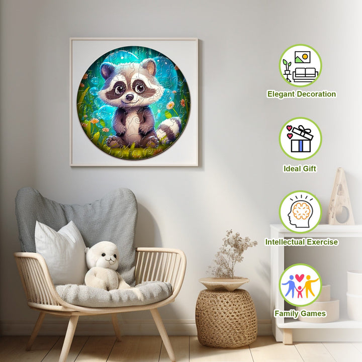 Children's Wooden Puzzle-Raccoon