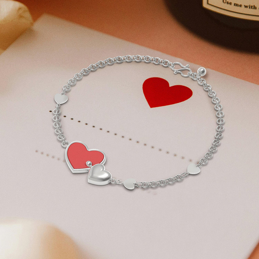 S925 Inseparable Hearts Personalized Kids Name Bracelet