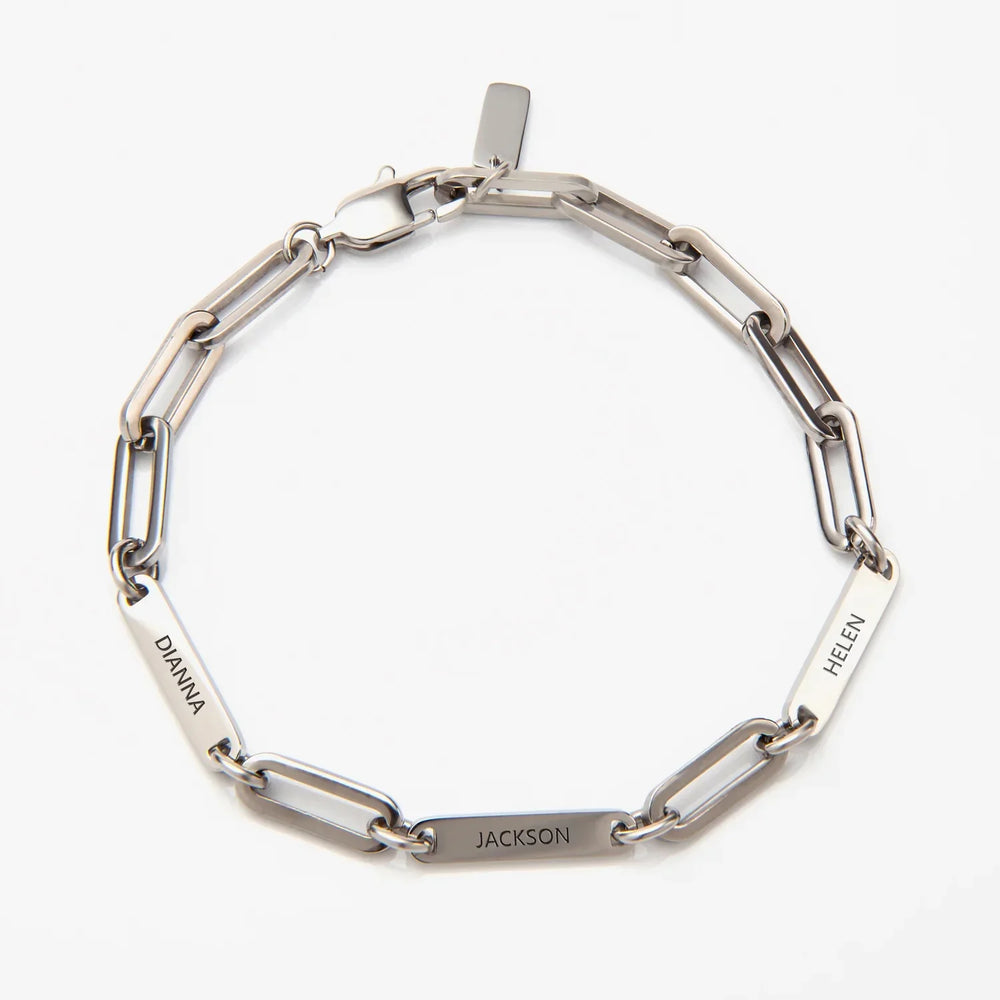 Personalized Name Paperclip Bracelet