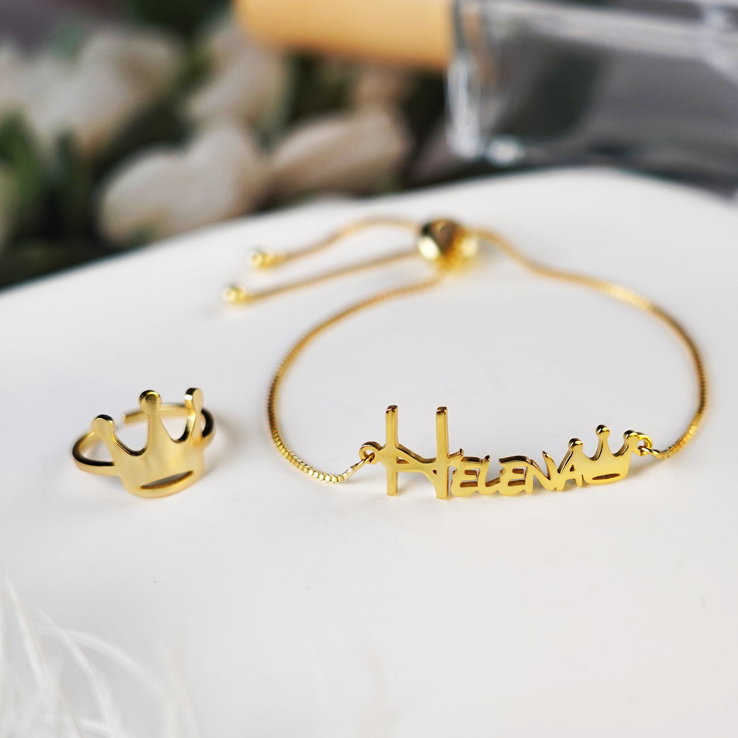 Crown Baby Name Jewelry Set