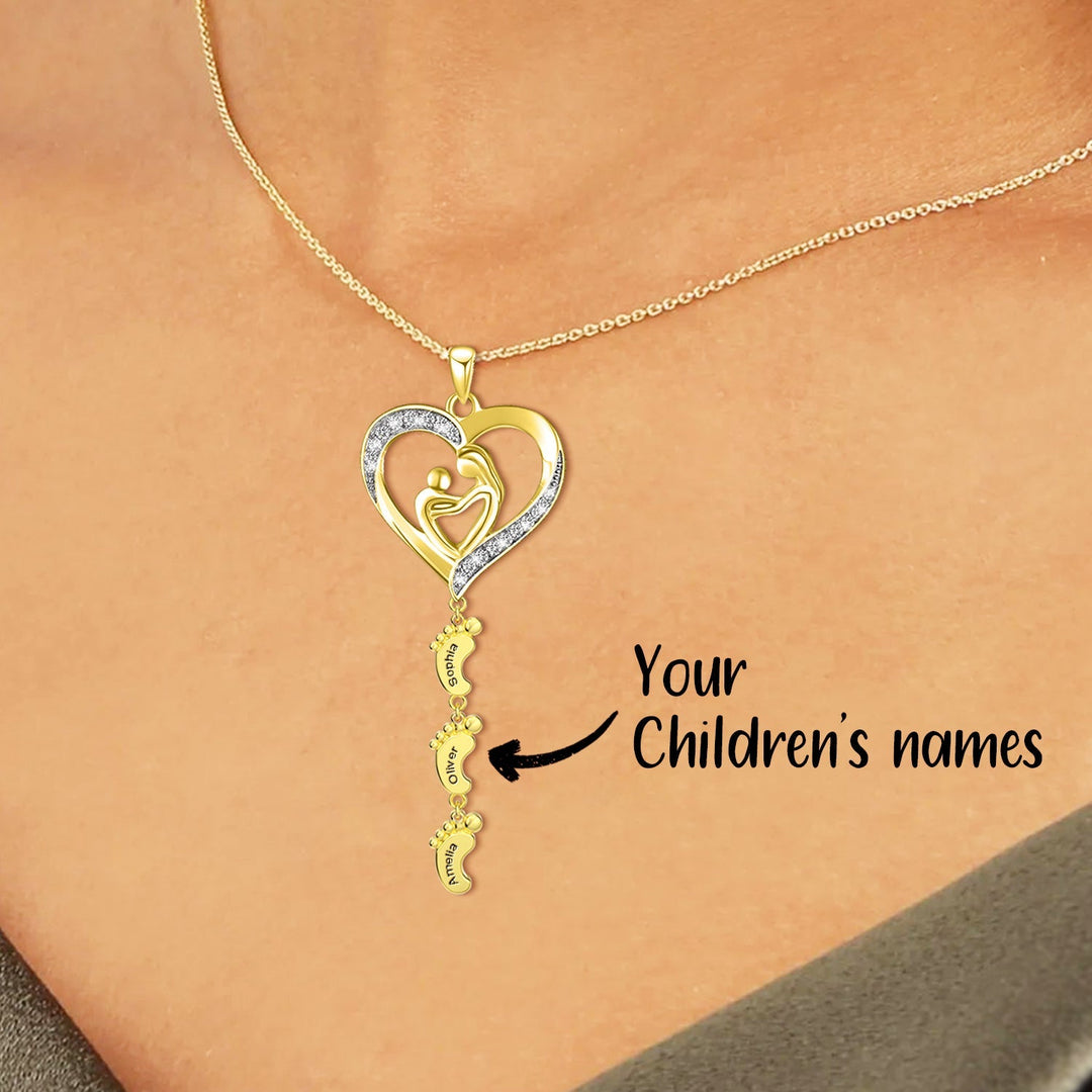Sterling Silver Personalized Necklace with Kids Name