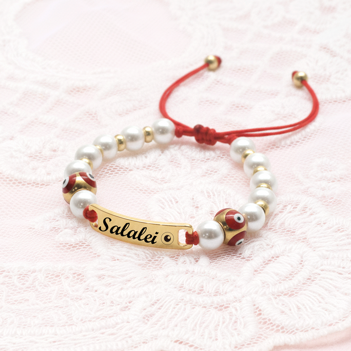 Personalized Baby Evil Eye Name Bracelet