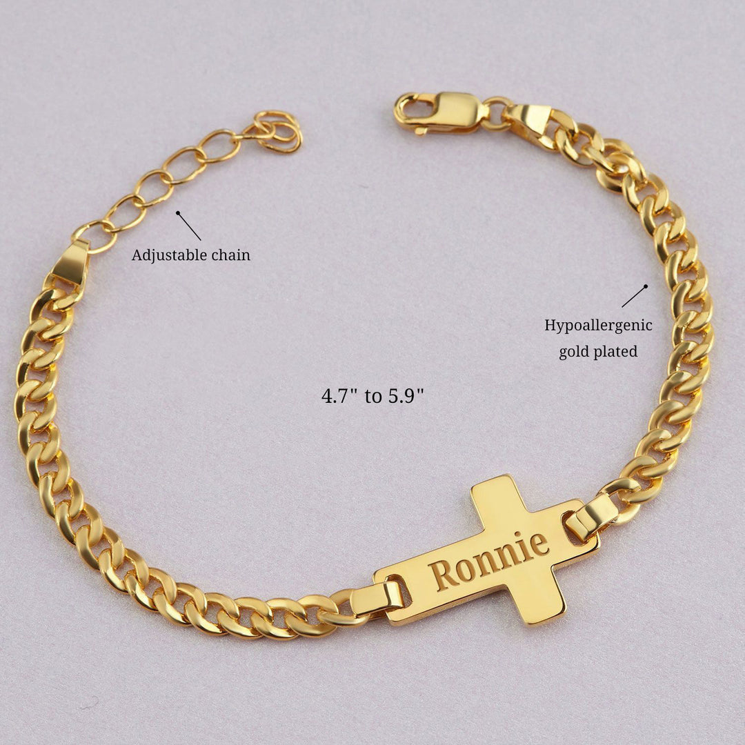 Personalized Children's Name Cross Bracelet