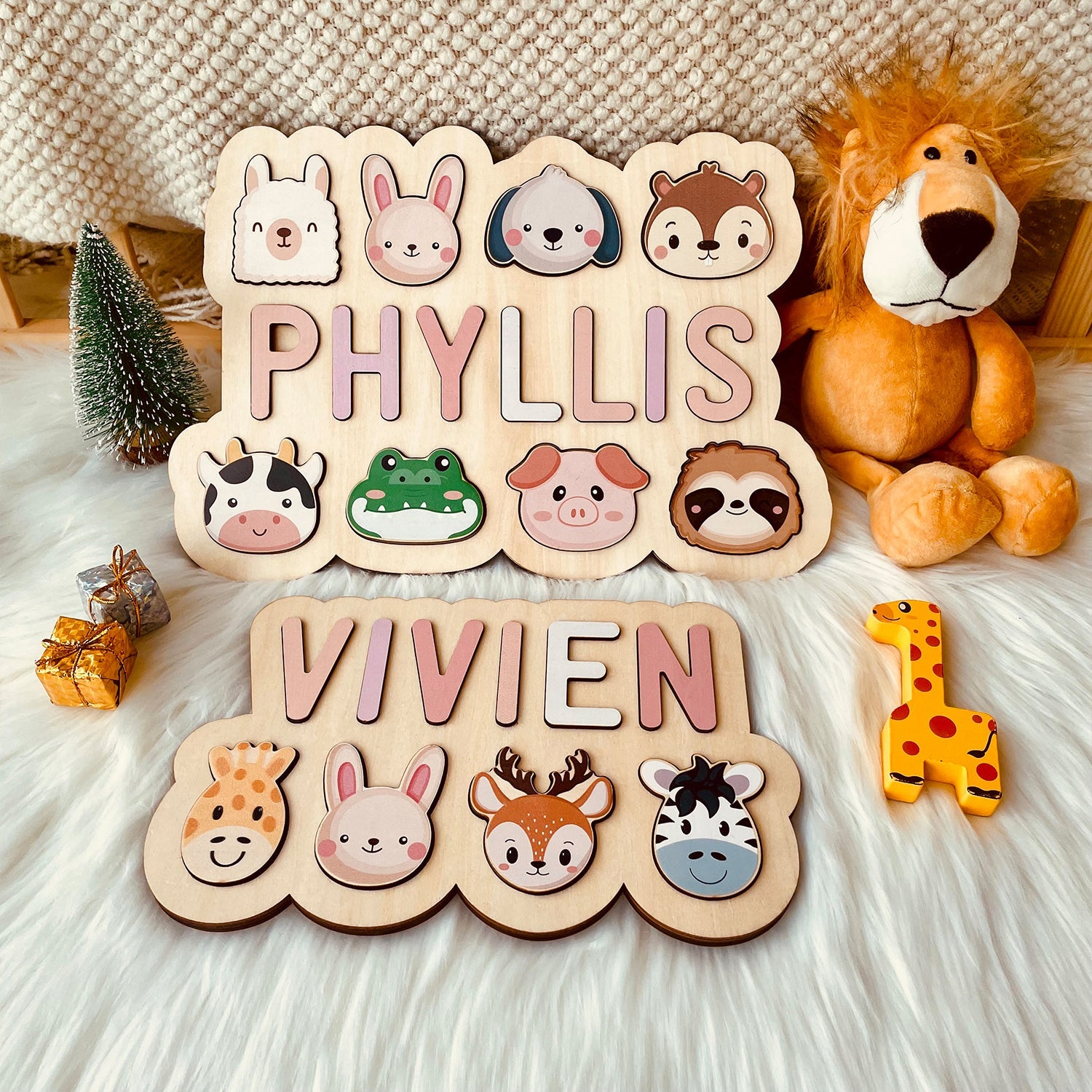Custom Wooden Baby Name Puzzle - Outlines