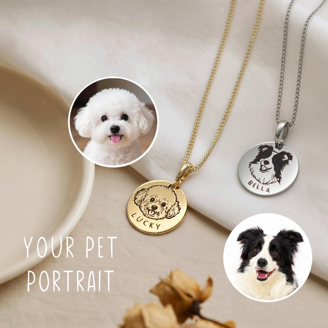 Personalized Pet Photo Name & Birthstone Necklace