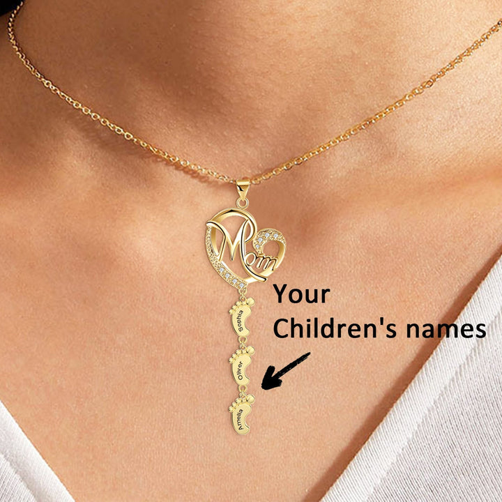 S925 Persenalized Mother's Day Necklace with Feet