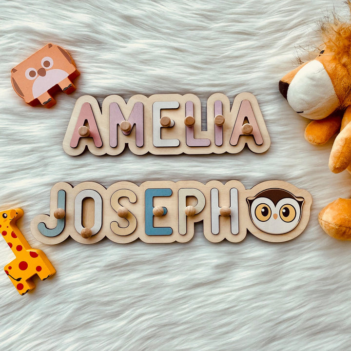 Custom Wooden Baby Name Puzzle - Outlines