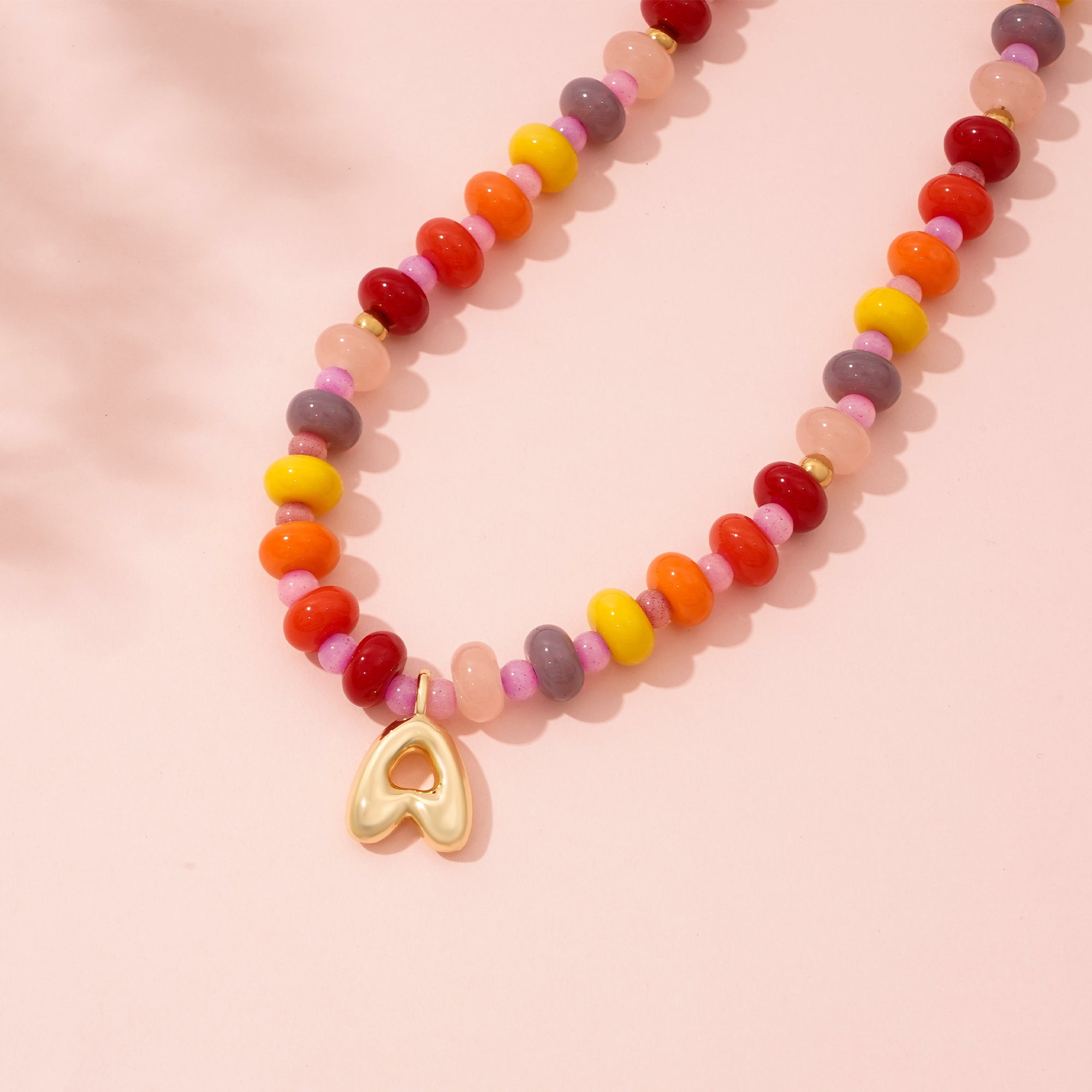 Personalized Initial Girls Colorful Beads Necklace