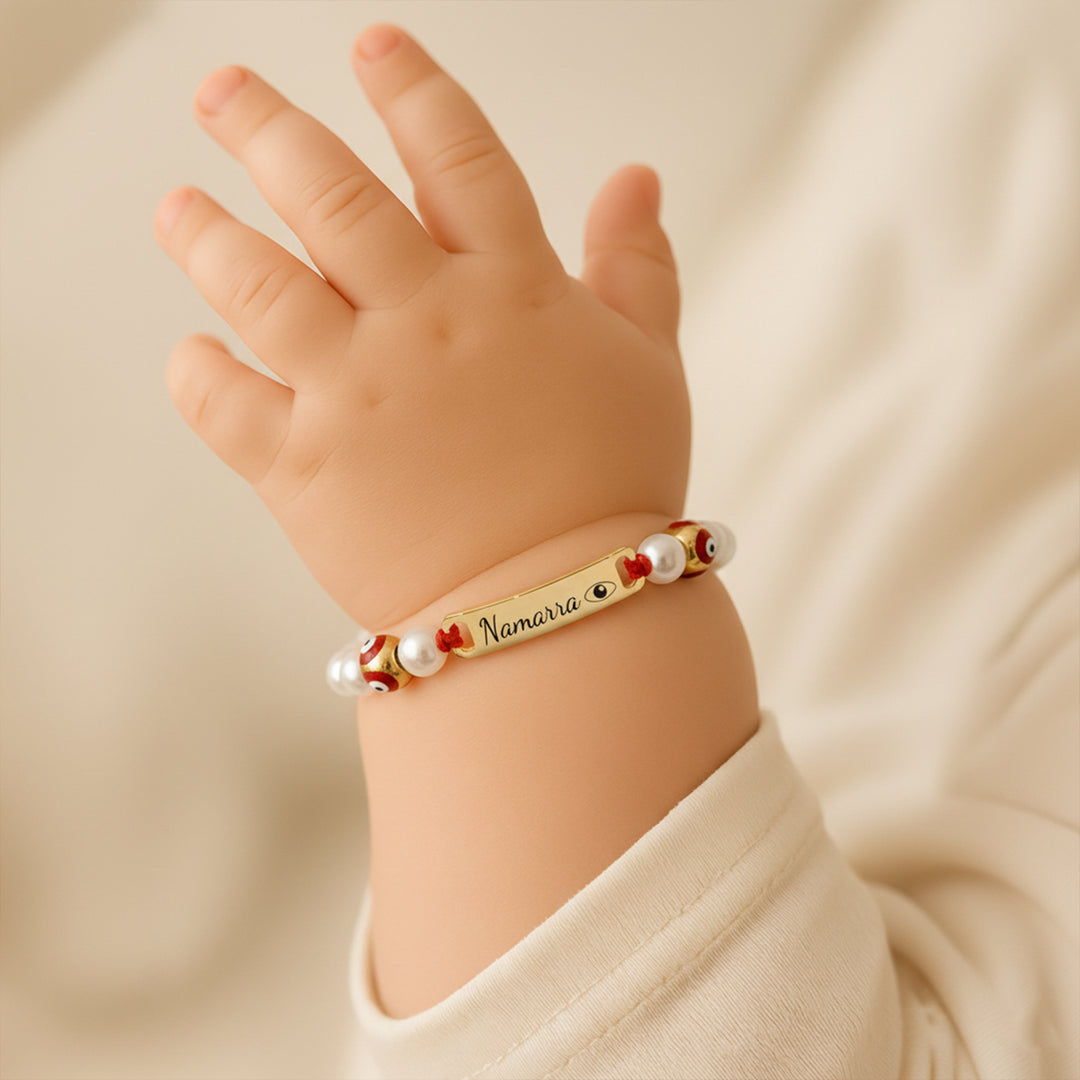 Personalized Baby Evil Eye Name Bracelet