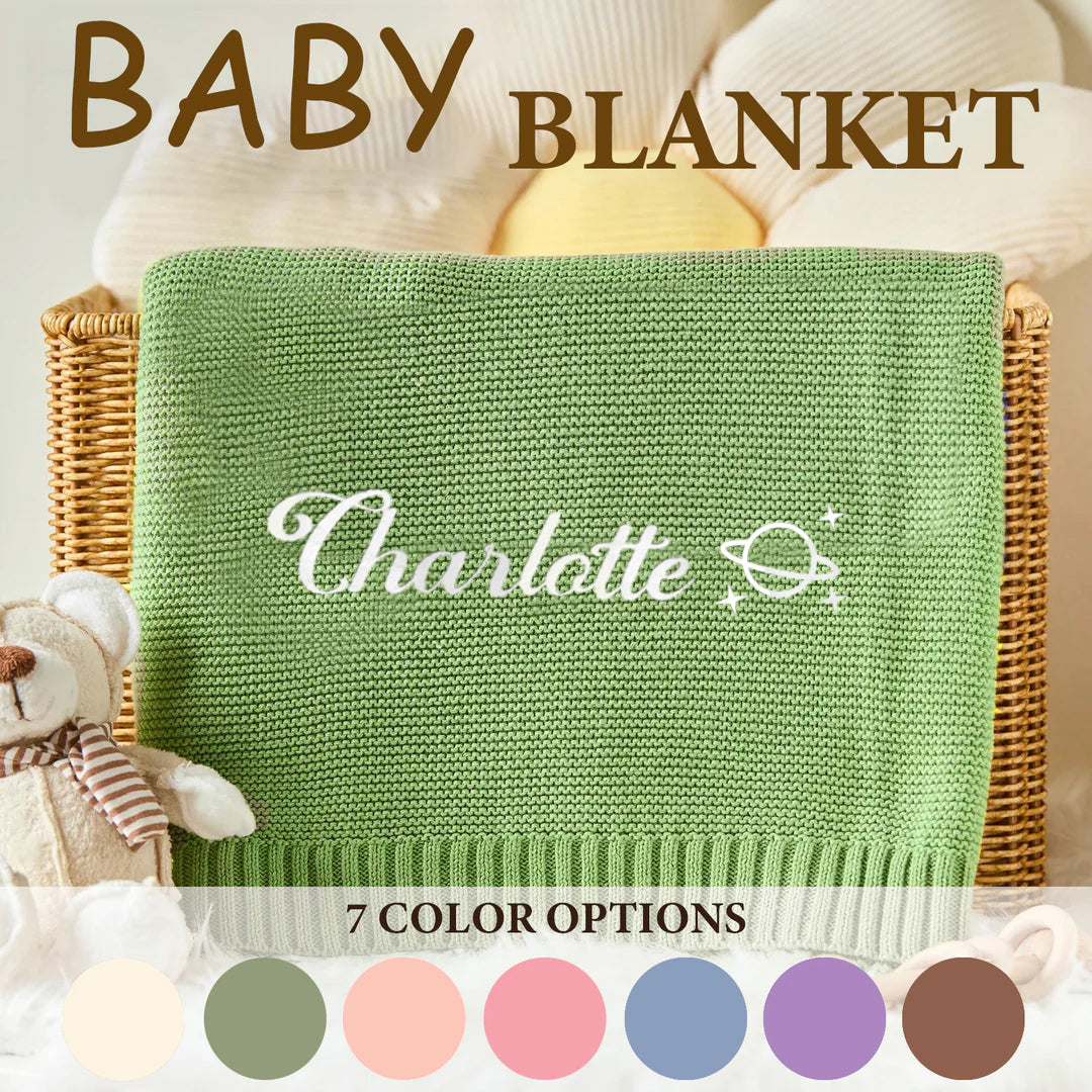Personalized Baby Name Knit Blanket