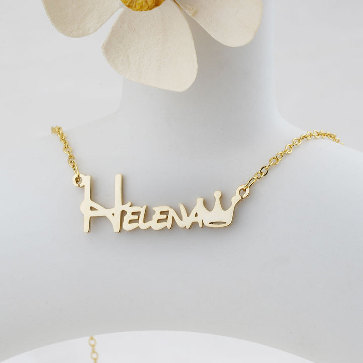 Crown Baby Name Necklace