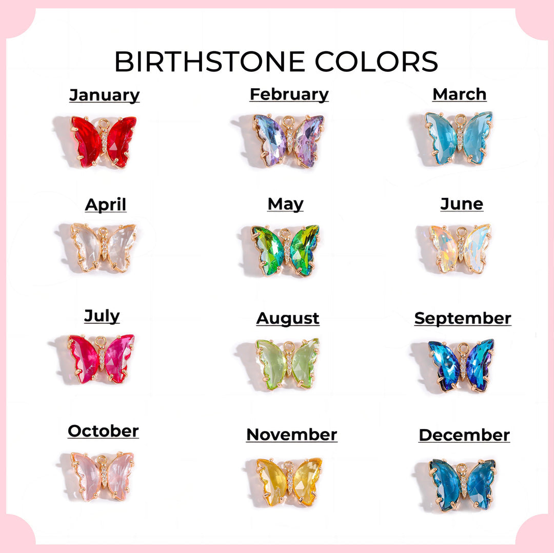 Personalized Birthstone Butterfly Initial Necklace for Girls
