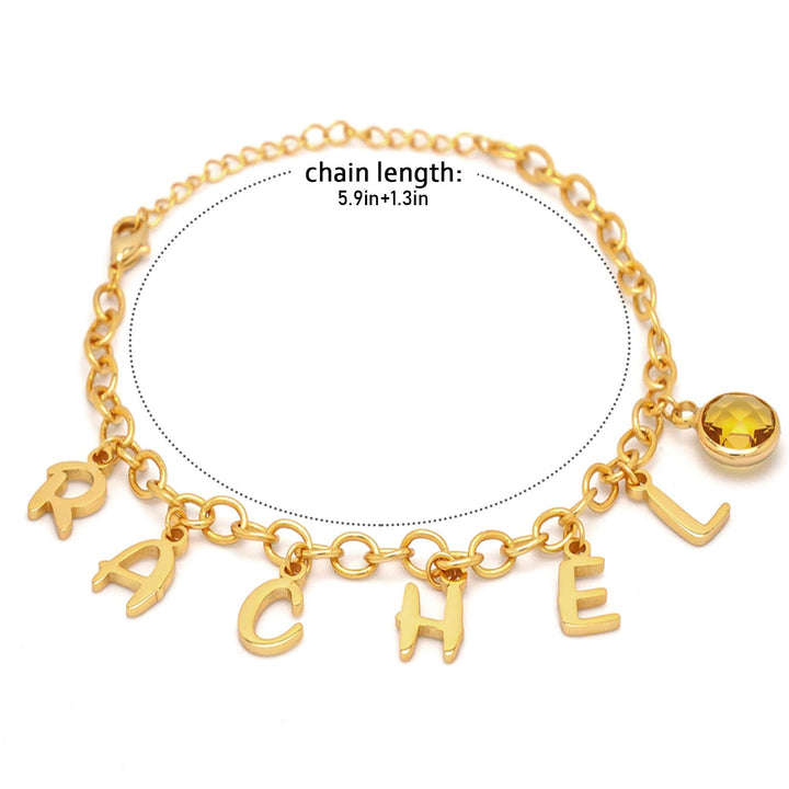 Kids Alphabet Birthstone Charm Bracelet