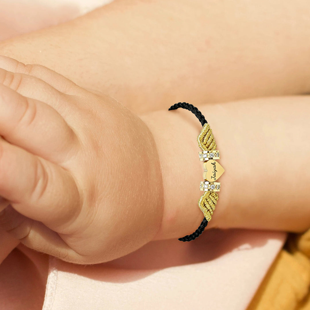 Angel Wings Personalized Baby Name Braided Bracelet