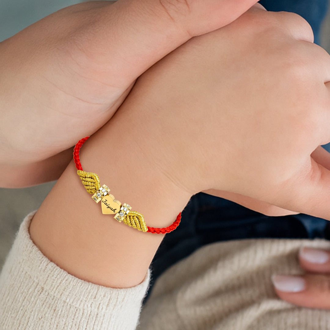 Angel Wings Personalized Baby Name Braided Bracelet