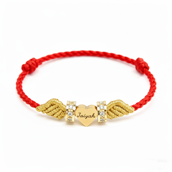 Angel Wings Personalized Baby Name Braided Bracelet