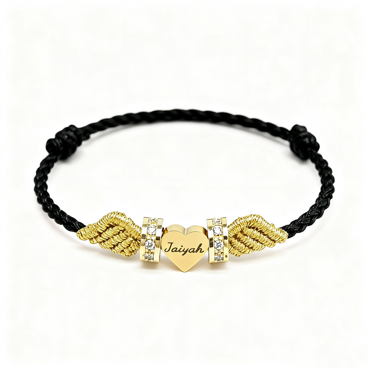Angel Wings Personalized Baby Name Braided Bracelet