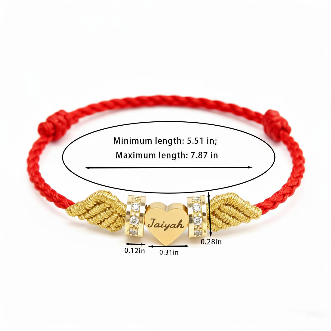 Angel Wings Personalized Baby Name Braided Bracelet