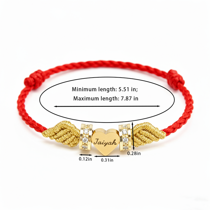 Angel Wings Personalized Baby Name Braided Bracelet
