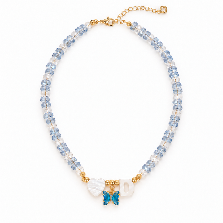Personalized Birthstone Butterfly Initial Necklace for Girls
