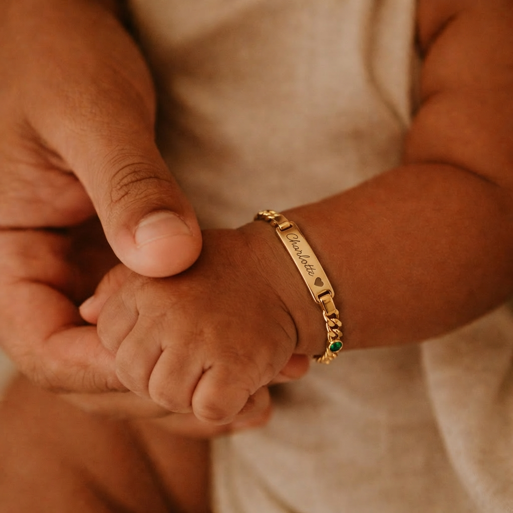 Bracelet prénom pierre de naissance garçon et fille 