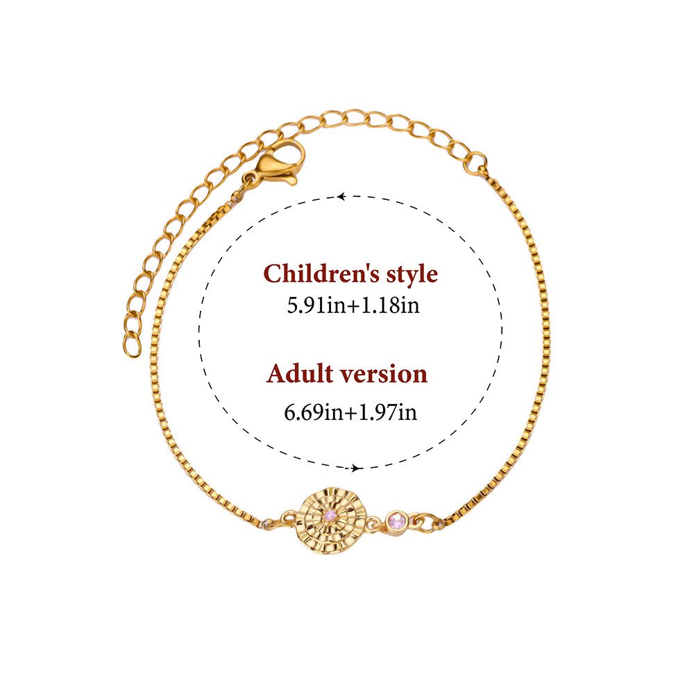 Personalized Birthstone Flower Bracelet