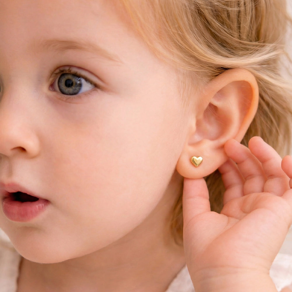 Boucles d'oreilles à tige en forme de petit cœur pour enfants