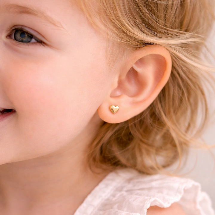 Boucles d'oreilles à tige en forme de petit cœur pour enfants