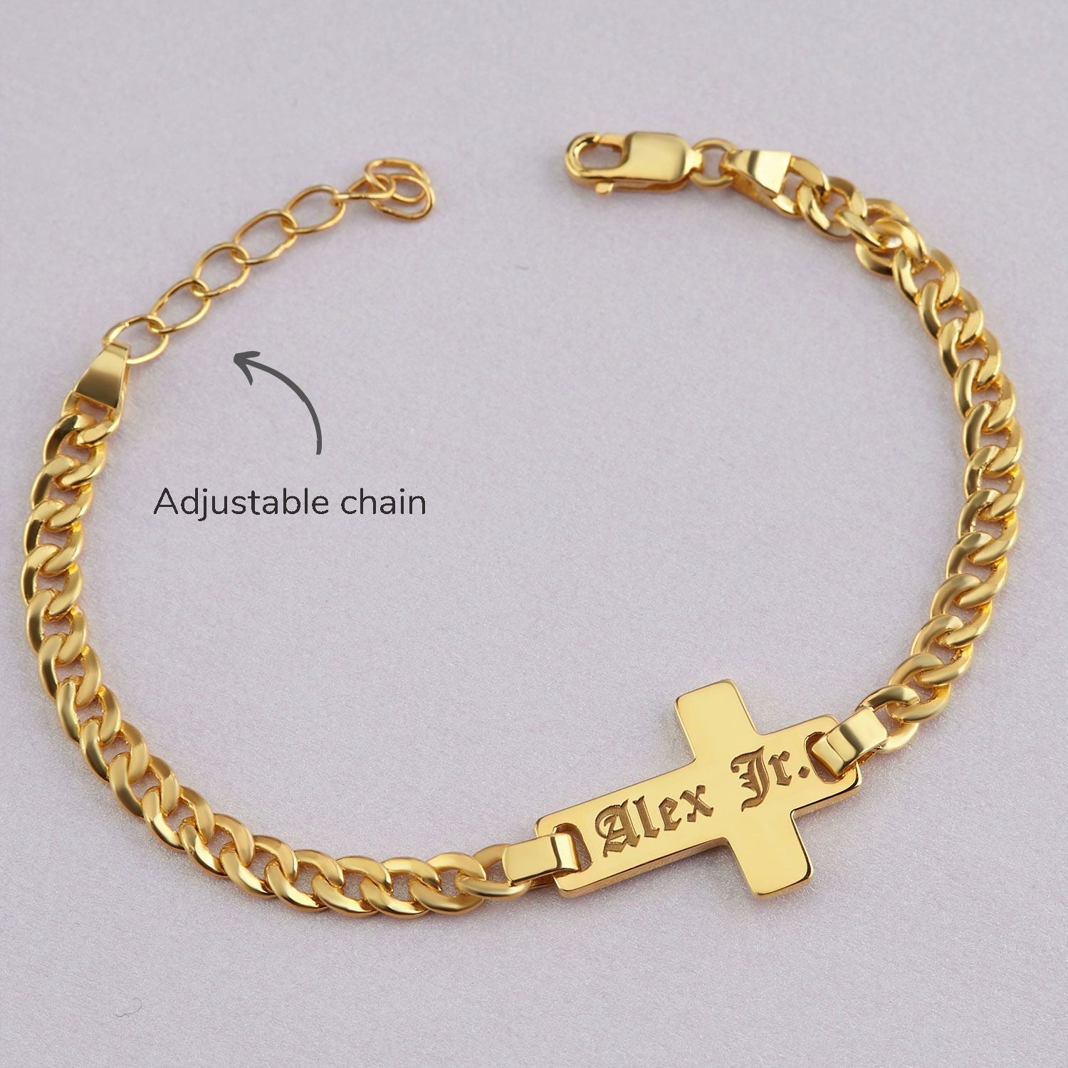 Personalized Children's Name Cross Bracelet