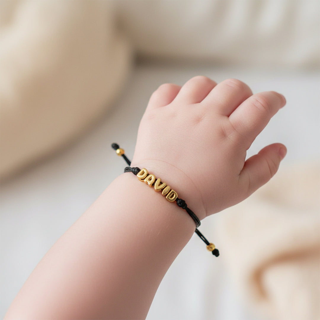 Custom Balloon Initial Rope Bracelet for Kids Boys