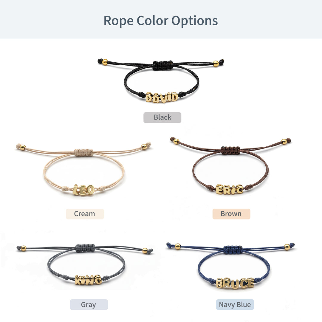 Custom Balloon Initial Rope Bracelet for Kids Boys