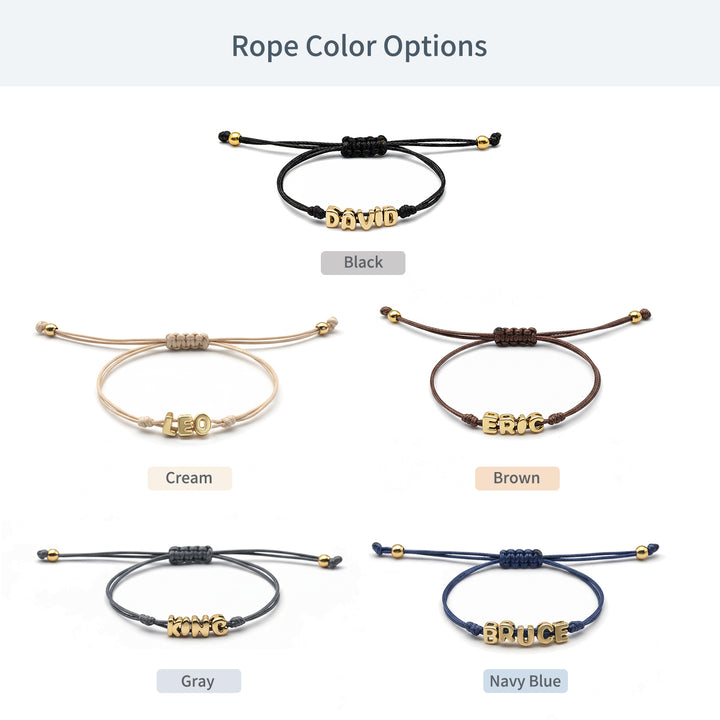 Custom Balloon Initial Rope Bracelet for Kids Boys