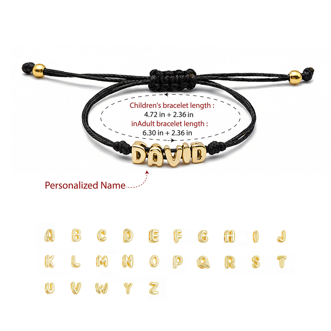 Custom Balloon Initial Rope Bracelet for Kids Boys