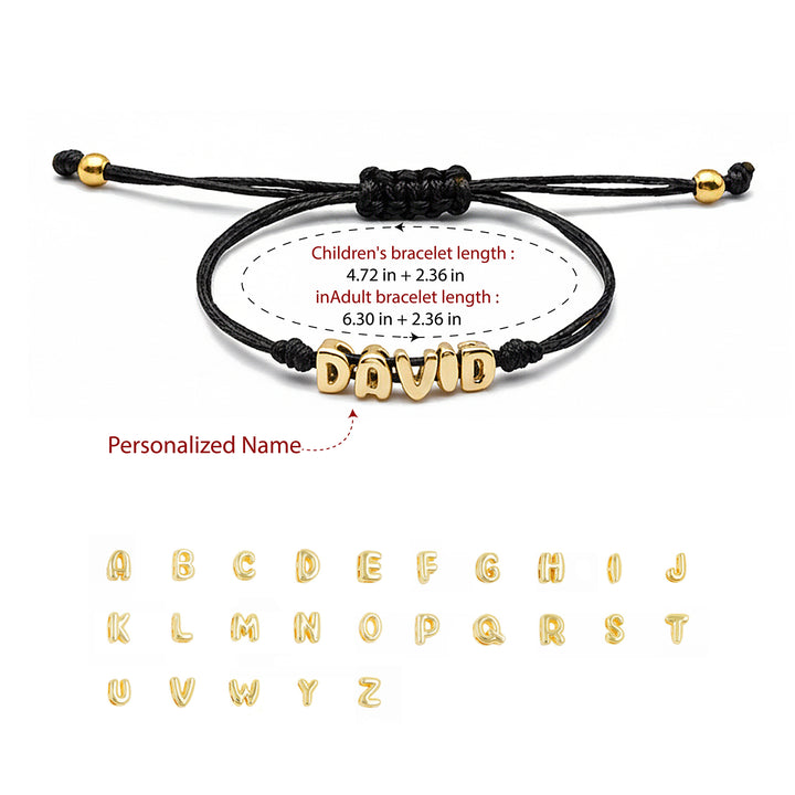 Custom Balloon Initial Rope Bracelet for Kids Boys