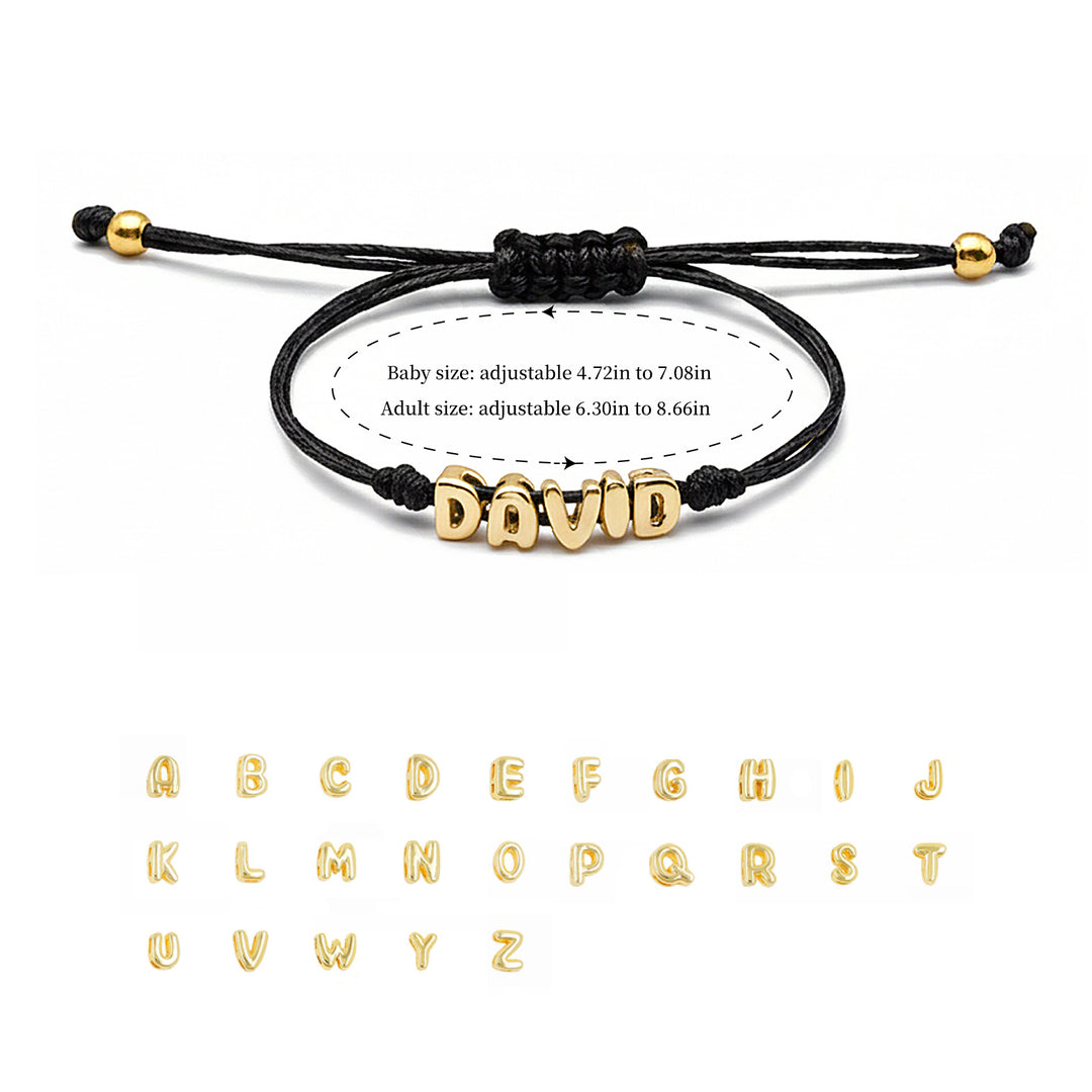 Custom Balloon Initial Rope Bracelet for Kids Boys