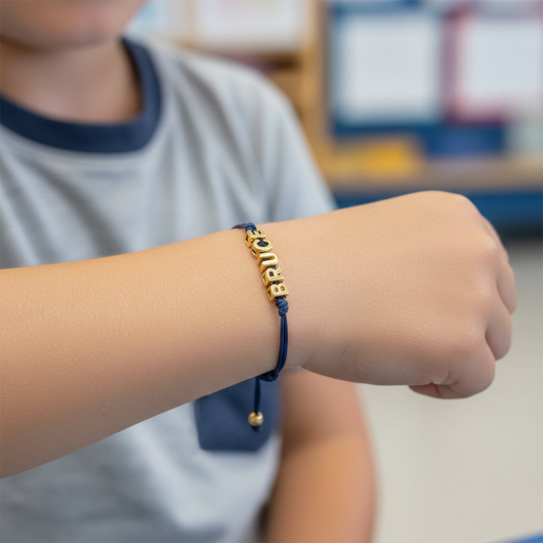 Custom Balloon Initial Rope Bracelet for Kids Boys