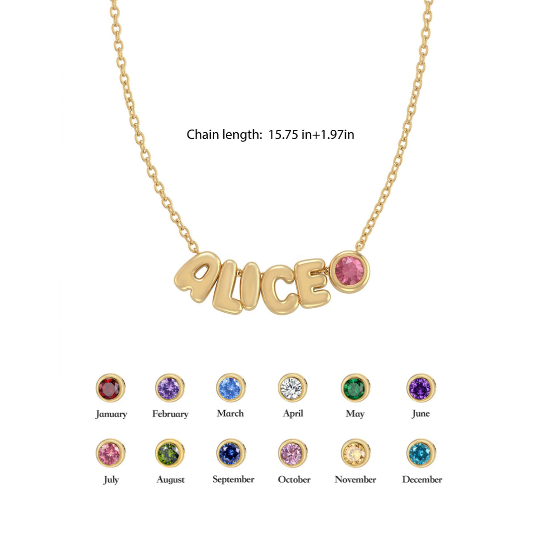 Custom Name Necklace for Mom with Birthstone