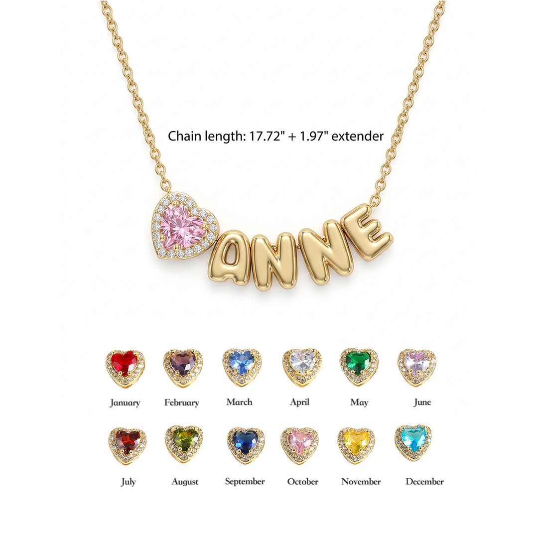 Custom Name Necklace for Mom with Birthstone