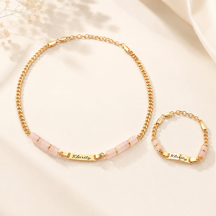 Bracelet personnalisé avec nom de bébé et pierre de naissance 