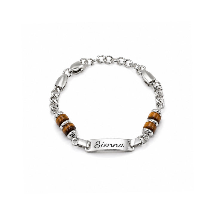 Bracelet personnalisé avec nom de bébé et pierre de naissance 