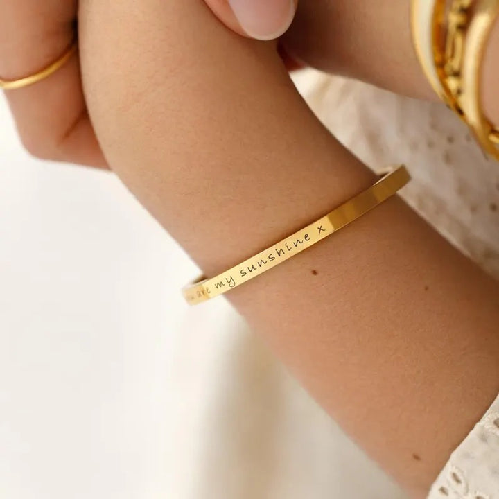 Customizable Child’s Engraved Bangle with Secure Clasp