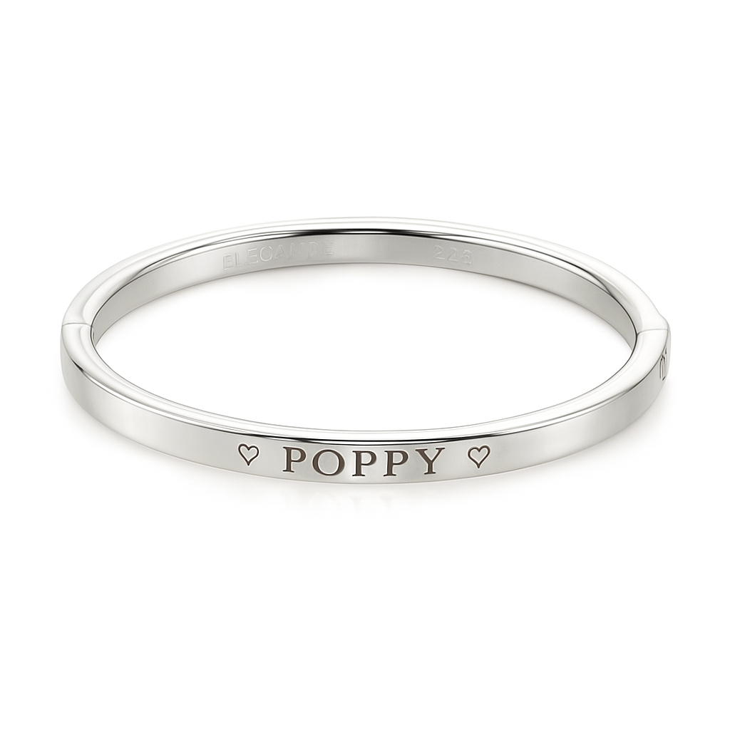 Customizable Child’s Engraved Bangle with Secure Clasp